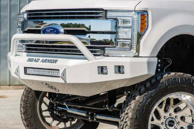 Road Armor 61744B-NW 2017-2018 Ford F450/F550 Superduty Stealth Front Non-Winch Bumper Pre-Runner Style, Black Finish and Square Fog Light Hole