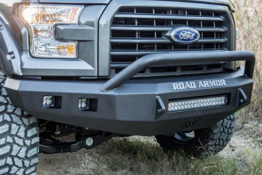 Road Armor Stealth 615R4B-NW 2015-2017 Ford F150 Front Bumper Pre-Runner Style, Black Finish and Square Fog Light Hole