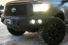 Road Armor 99030B 2007-2013 Toyota Tundra Front Bumper, Black Finish, No Guard, Stealth Series, Round Fog Light Hole, Winch-Ready