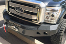 Road Armor Stealth 611R0B 2011-2016 Ford F250/F350/F450 Superduty Front Winch Ready Bumper No Guard, Black Finish and Square Fog Light Hole