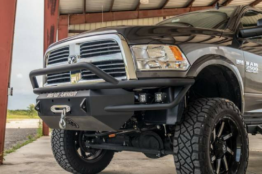 Road Armor Sahara Series SA4084B 2010-2018 Dodge Ram 2500/3500 Front Winch Ready Bumper Pre-Runner Style Black Finish