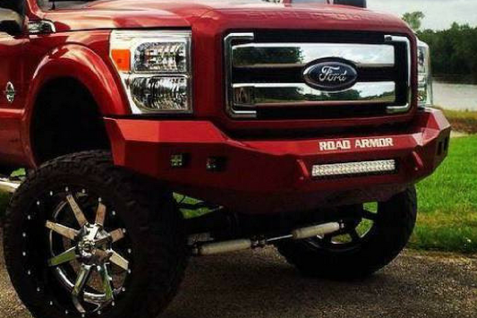 Road Armor Stealth 611R0B-NW 2011-2016 Ford F250/F350/F450 Superduty Front Non-Winch Bumper No Guard, Black Finish and Square Fog Light Hole