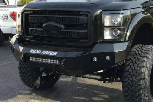Road Armor Stealth 611R0B-NW 2011-2016 Ford F250/F350/F450 Superduty Front Non-Winch Bumper No Guard, Black Finish and Square Fog Light Hole
