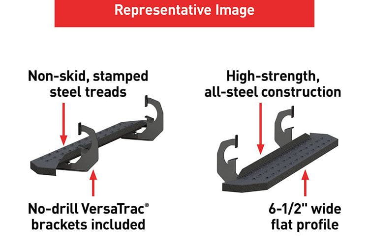 Aries 2055520 2017-2023 Ford F250/F350/F450 Super Duty RidgeStep 6 1/2" X 53" Black Steel Running Boards