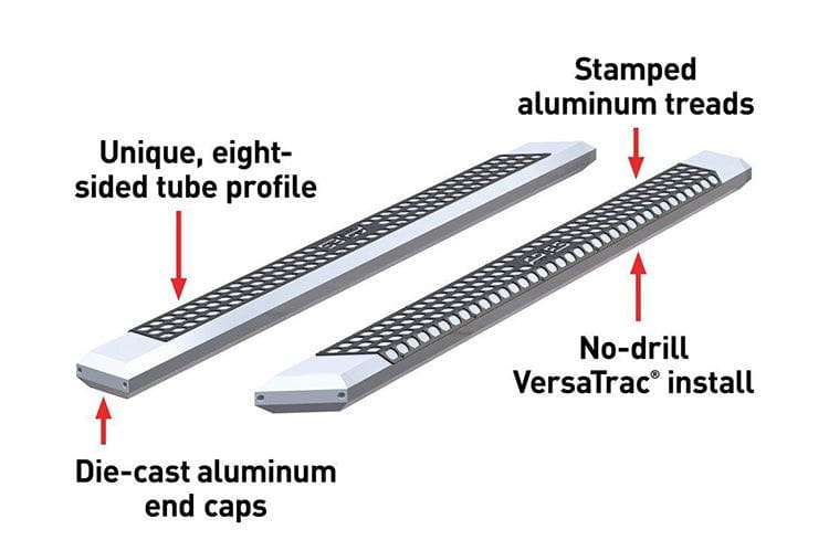 Aries 2055891 1999-2019 Ford F250/F350/F450 Super Duty AdvantEDGE 5 1/2" X 91" Chrome Aluminum Side Bar Running Boards