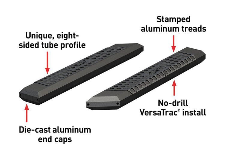 Aries 2055953 1999-2023 Ford F250/F350/F450 Super Duty AdvantEDGE 5 1/2" X 53" Black Aluminum Side Bar Running Boards