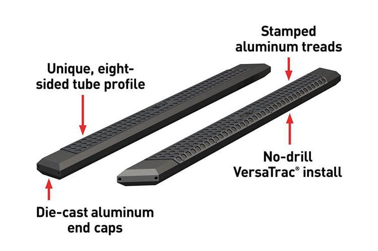 Aries 2055991 1999-2019 Ford F250/F350/F450 Super Duty AdvantEDGE 5 1/2" X 91" Black Aluminum Side Bar Running Boards