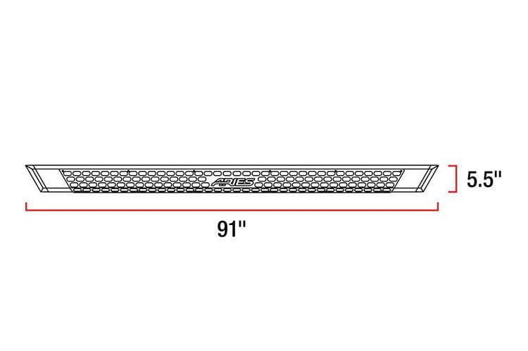 Aries 2555048 2015-2023 Ford F250/F350 Super Duty AdvantEDGE 5 1/2" X 91" Chrome Aluminum Side Bar Running Boards