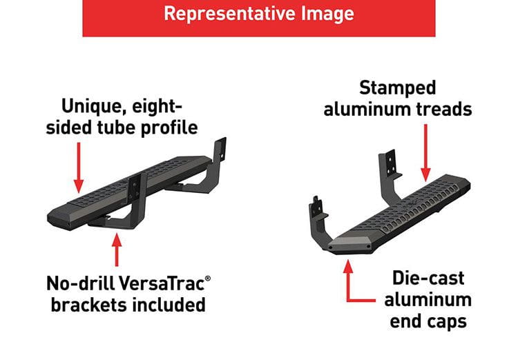 Aries 2556013 1999-2016 Ford F250/F350 Super Duty AdvantEDGE 5 1/2" X 53" Black Aluminum Side Bar Running Boards