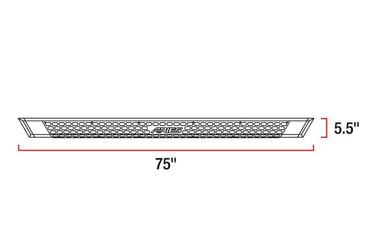 Aries 2556014 1999-2016 Ford F250/F350 Super Duty AdvantEDGE 5 1/2" X 75" Black Aluminum Side Bar Running Boards