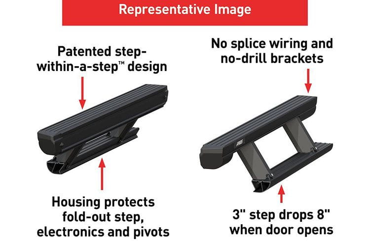 Aries 3025183 1999-2019 Ford F250/F350/F450 Super Duty ActionTrac 87.6" Powered Running Boards