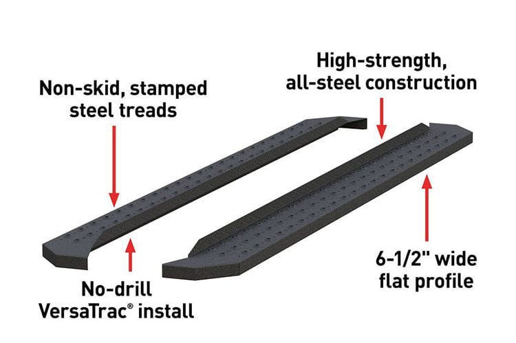 Aries C2891 1999-2019 Ford F250/F350/F450 Super Duty RidgeStep 6 1/2" X 91" Black Steel Running Boards