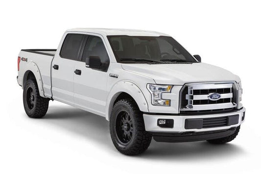 Bushwacker 20942-12 Ford F250/F350/F450 Super Duty 2017-2022 Pocket Style Color Oxford White Smooth Finish 4PC Fender Flares