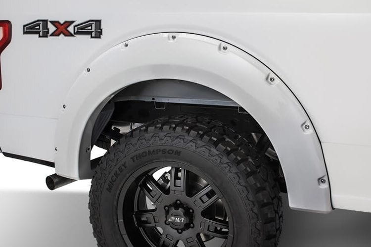 Bushwacker 20942-12 Ford F250/F350/F450 Super Duty 2017-2022 Pocket Style Color Oxford White Smooth Finish 4PC Fender Flares