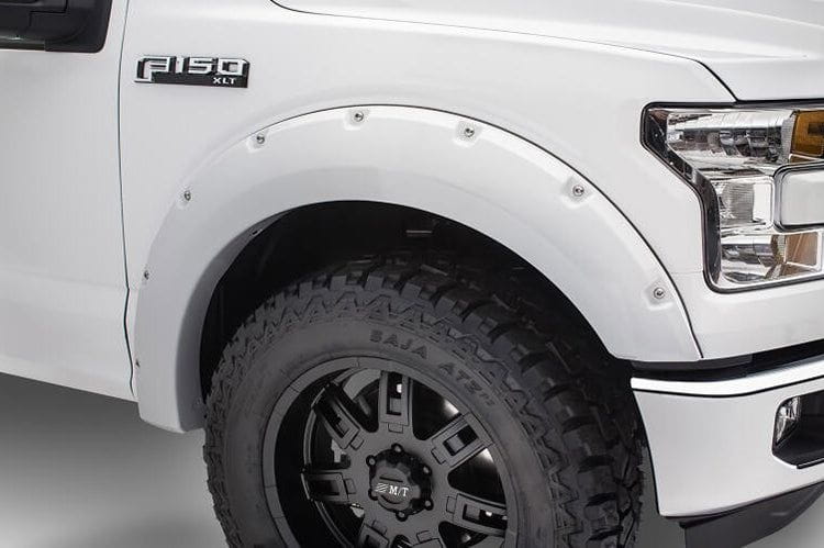 Bushwacker 20942-12 Ford F250/F350/F450 Super Duty 2017-2022 Pocket Style Color Oxford White Smooth Finish 4PC Fender Flares