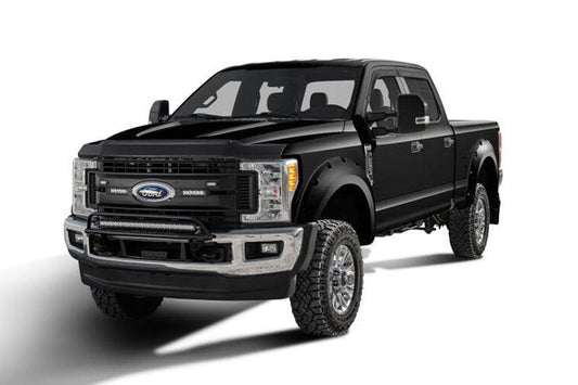 Bushwacker 20942-32 Ford F250/F350/F450 Super Duty 2017-2022 Pocket Style Color Agate Black Met Smooth Finish 4PC Fender Flares