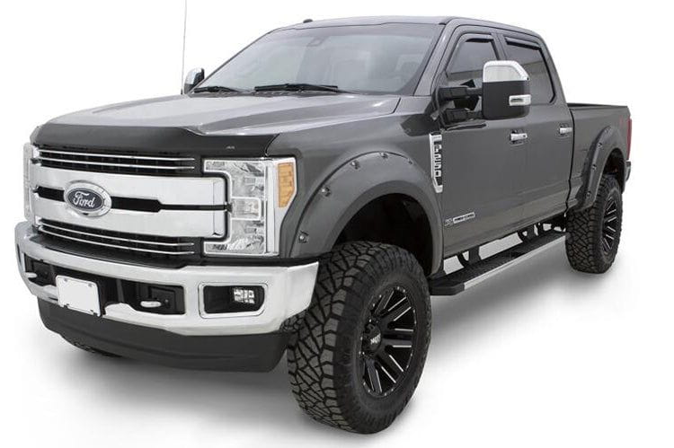 Bushwacker 20942-82 Ford F250/F350/F450 Super Duty 2017-2022 Pocket Style Color Shadow Black Smooth Finish 4PC Fender Flares