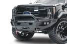 Fab Fours FS17-X4152-1 Matrix Front Bumper for 2017-2022 Ford F250/F350 Super Duty, winch-ready design with a pre-runner guard, providing rugged durability and aggressive front-end protection.