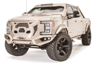 Fab Fours GR4100-1 Grumper front bumper for 2017-2022 Ford F250/F350 Superduty, winch ready with integrated sensor holes and aggressive off-road design.