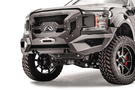 Fab Fours GR4500-1 Grumper front bumper for 2018–2020 Ford F-150, winch ready with aggressive grille and bumper combo design for enhanced off-road protection.