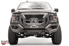 Fab Fours GR4500-1 Grumper front bumper for 2018–2020 Ford F-150, winch ready with aggressive grille and bumper combo design for enhanced off-road protection.