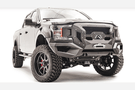 Fab Fours GR4500-1 Grumper front bumper for 2018–2020 Ford F-150, winch ready with aggressive grille and bumper combo design for enhanced off-road protection.