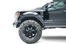 Fab Fours GR4700-1 Grumper 2.0 front bumper on 2020–2022 Ford F250/F350 Super Duty, winch-ready with integrated sensor holes and aggressive styling