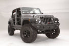 Fab Fours JK07-B1850-1 Lifestyle front bumper winch-ready with pre-runner guard on 2007-2018 Jeep Wrangler JK, heavy-duty off-road bumper with winch mount and aggressive styling