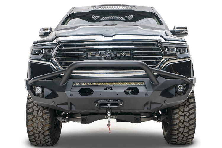 Fab Fours DR19-X4252-1 Dodge Ram 1500 2019-2025 Matrix Front Bumper Winch Ready Pre-Runner Guard