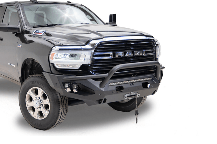 Fab Fours DR19-X4452-1 Dodge Ram 2500/3500 2019-2025 Matrix Front Bumper Winch Ready Pre-Runner Guard