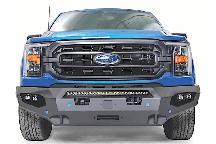Off-road ready Fab Fours FF21-X4751-1 Matrix Front Bumper for 2021–2023 Ford F150, no guard design