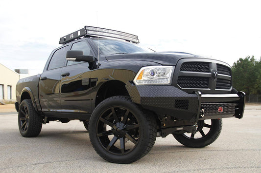 FabFours BLACK STEEL No Guard Front Bumper 2009-2012 DODGE 1500 DR09-K2461-1 - BumperOnly