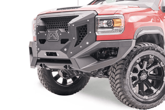 Fab Fours GR3100-1 GMC Sierra 2500/3500 2015-2019 Grumper Front Bumper Winch Ready Integrated Sensor Holes