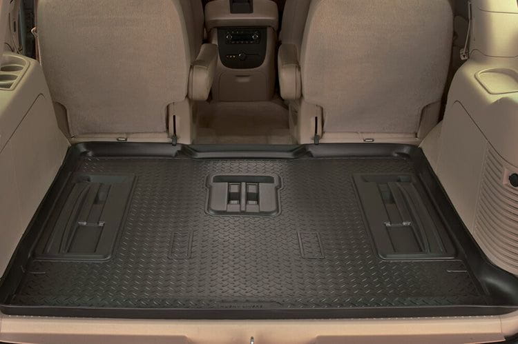 Husky Liners Classic Style Front & 2nd Row Floor Mats - Custom Fit TPE, Black/Tan/Gray, Made In USA
