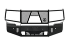 Ranch Hand FSG201BL1C Summit Front Bumper for 2020–2023 GMC Sierra 2500HD and 3500HD, featuring durable black powder-coated steel and compatibility with factory front camera systems.
