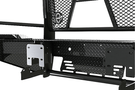 Ranch Hand FSG201BL1C Summit Front Bumper for 2020–2023 GMC Sierra 2500HD and 3500HD, featuring durable black powder-coated steel and compatibility with factory front camera systems.