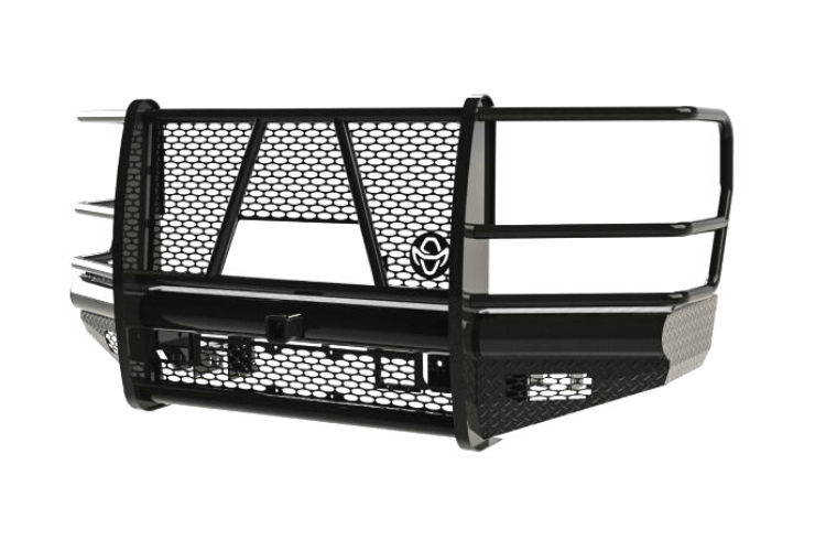 Ranch Hand FBF201BLRC Legend front bumper for 2017–2022 Ford F250/F350 Superduty, with camera access and durable black powder coat finish