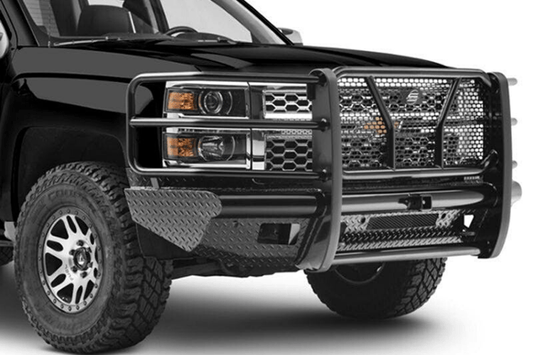 Steelcraft HD10420R HD Front Bumper with receiver for 2014–2018 Chevy Silverado 1500, heavy-duty steel construction with textured black finish and winch-ready design.