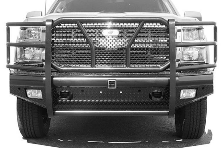 Steelcraft HD10420R HD Front Bumper with receiver for 2014–2018 Chevy Silverado 1500, heavy-duty steel construction with textured black finish and winch-ready design.