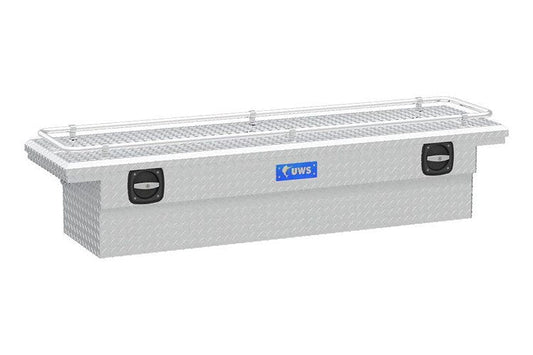 UWS SL-72-LP-R Ford F250/F350/F450 Super Duty 1999-2022 Bright Aluminum 72" Secure Lock Crossover Truck Tool Box With Low Profile