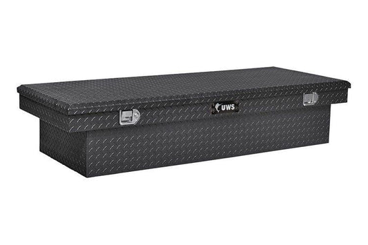 UWS TBS-72-LBTA-BLK Ford F250/F350/F450 Super Duty 1999-2022 Gloss Black Aluminum 72" Extra-Wide Crossover Truck Tool Box