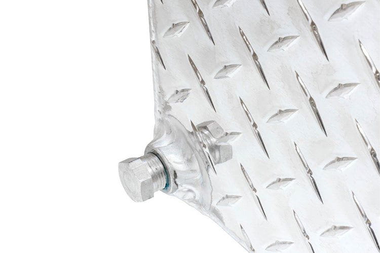 UWS TT-85-L-T-P Ford F250/F350/F450 Super Duty 85-Gallon L-Shaped Bright Aluminum Transfer Tank