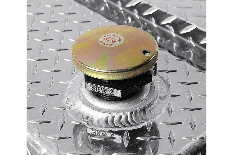 UWS TT-85-L-T-P Ford F250/F350/F450 Super Duty 85-Gallon L-Shaped Bright Aluminum Transfer Tank