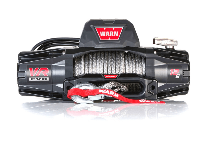 Warn 103255 VR EVO 12-S 12,000 lb winch with synthetic rope for trucks and SUVs – durable off-road recovery solution.